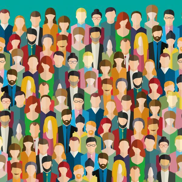 cartoon graphic of a group of people