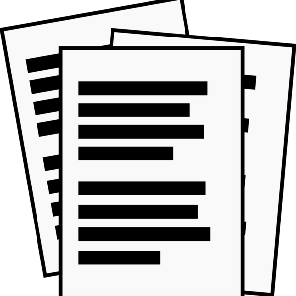 graphic of three pages of illegible text