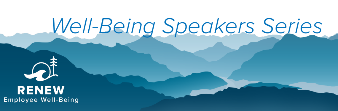 speaker's series title over top of faded mountain range