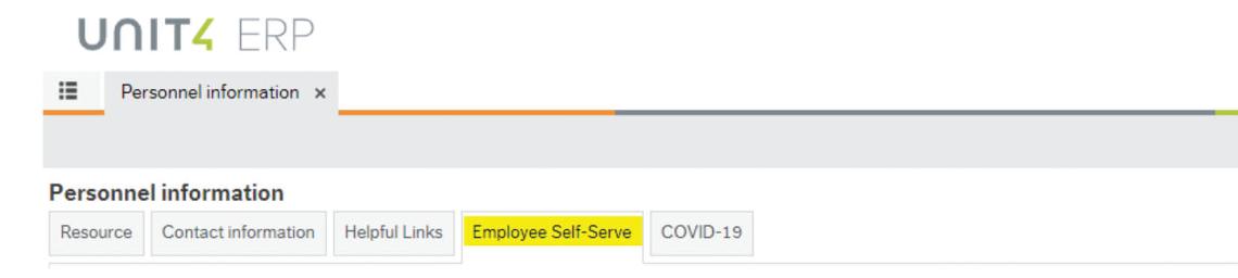 Employee self-serve tab