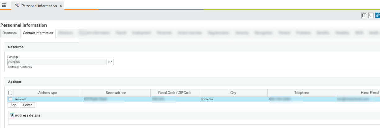 Address line is blue