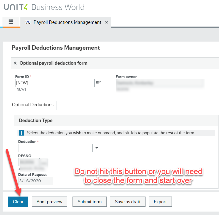 Don't hit clear button