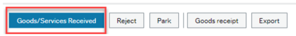 Screen shot of five grey rectangles with a red box around the first one which is blue and labeled Goods/Services Received.