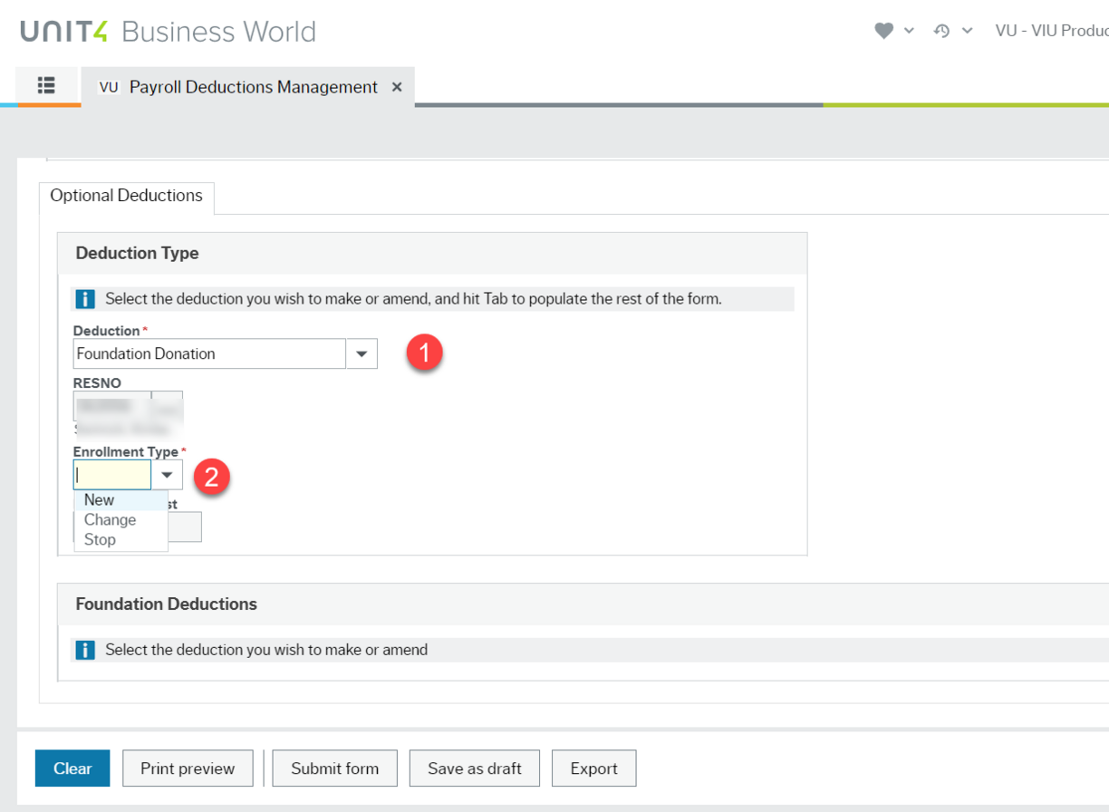 Foundation deduction