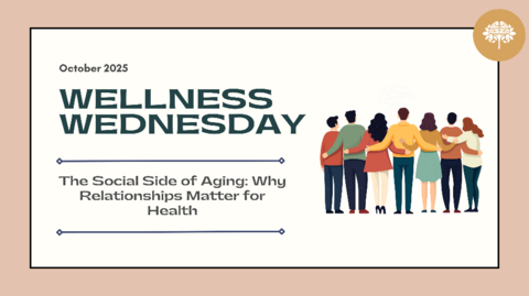 Wellness Wednesday poster with picture of people arm in arm